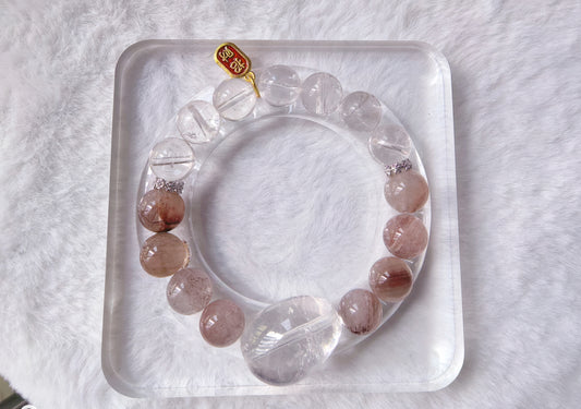Red Aventurine & Clear Quartz Healing Bracelet – Ignite Passion + Purify Energy, Handmade Chakra Balance Jewelry