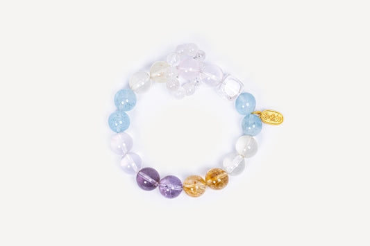 Putuoshan Spiritual Balance Bracelet:5 Crystals + Sacred Geometry for Harmonized Energy &amp; Guan Yin’s Blessings