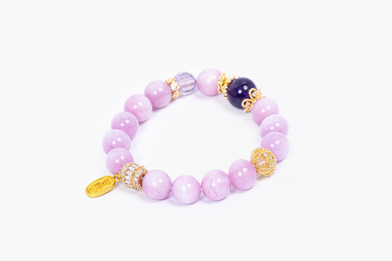 Putuo Mountain Double Fire Energy Lepidolite & Uruguayan Amethyst Spiritual Ignition Bracelet – Awaken Heart & Spirit with Sacred Purple Fire