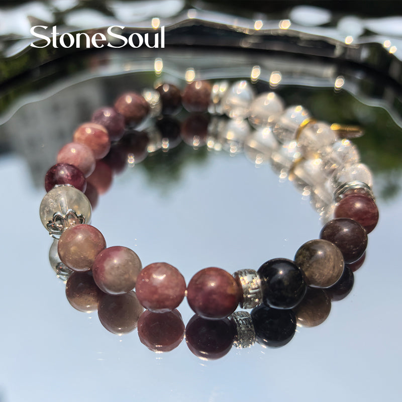 Five Elements Alchemy Bracelet: Black Tourmaline & Clear Quartz｜Grounding Earth + Purifying Metal  for Protection & Clarity